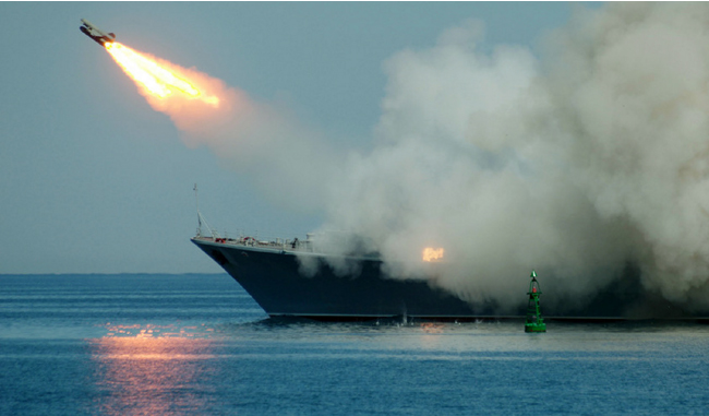 Russian Warships Strike IS  Terrorists in Syria with Cruise Missiles 